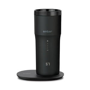 Electric Coffee Travel Mug black V2 - 355ml in zwart met digitaal display en warmhoudplaat voor optimale koffietemperatuur.