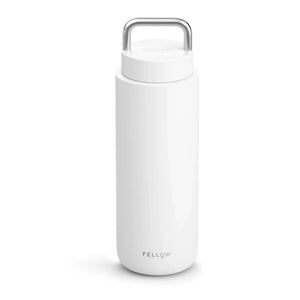 Witte geïsoleerde thermosbeker met draaghandvat voor onderweg, onderdeel van Take away, Fellow, Laatste nieuws, alles over koffie.