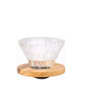 Glass Coffee Dripper V60 01 - Olive Wood HARIO