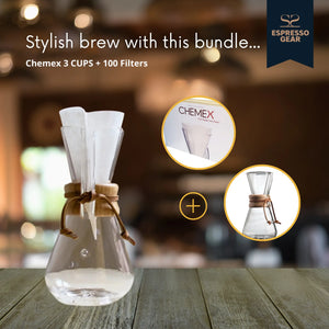 Chemex 3 kopjes + 100 filters ESPRESSO GEAR