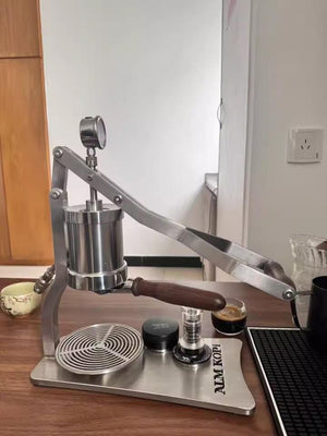 Aleman 2P espressomachine met handmatige hendel | Basis en lekbak van roestvrij staal