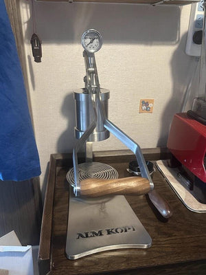 Aleman 2P espressomachine met handmatige hendel | Basis en lekbak van roestvrij staal
