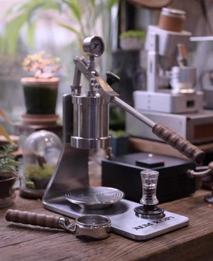 Aleman Sniper espressomachine met handmatige hendel | Precision Tower van roestvrij staal