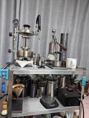 Aleman Sniper espressomachine met handmatige hendel | Precision Tower van roestvrij staal