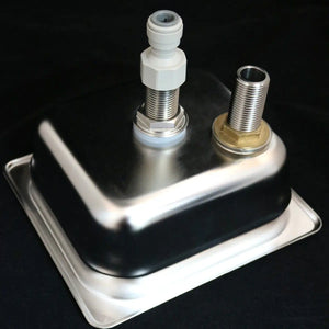 Pitcher Rinser vierkant 150mm Spinjet in roestvrij staal voor effectieve reiniging van espressokannen en accessoires.