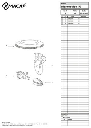 Macap Justeringsknopp M42 - Reservdel OEM nummer: C00071650