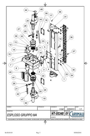 Carimali Motor kaffeutkastare - Reservdel OEM nummer: 96.00702.L1